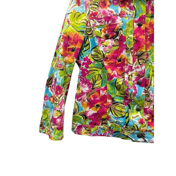 Chicos Jacket Womens 2 Multicolor Floral Multicolor - Picture 3 of 14